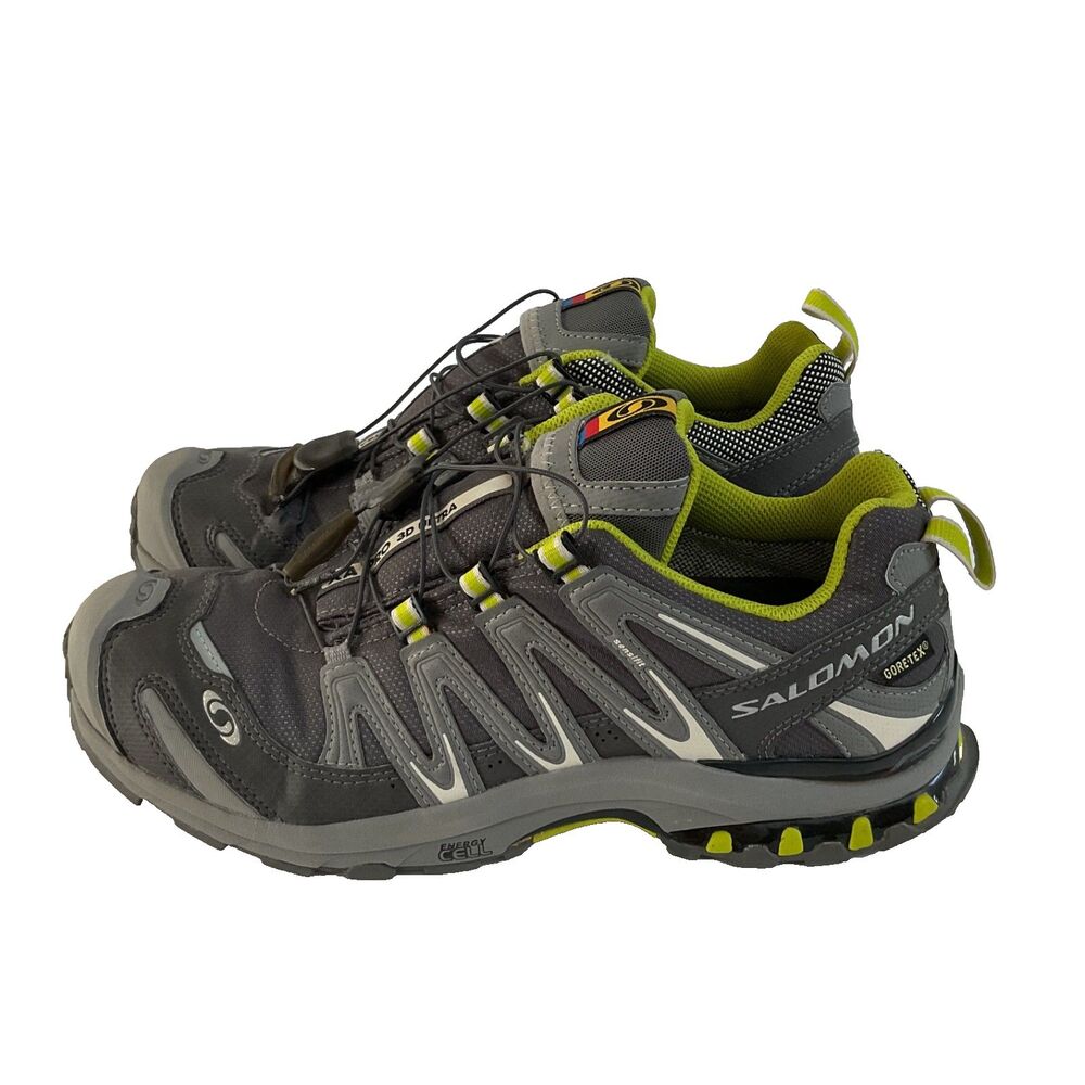 Salomon XA Pro 3D Ultra GTX Trail Running Shoe Women's Sz 9 Gray Lime